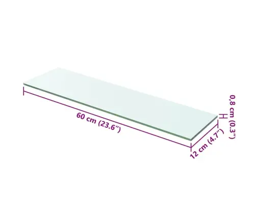 Stikla Plauktu Paneļi, 2 Gab., 60X12 Cm, Caurspīdīgi Vidaxl