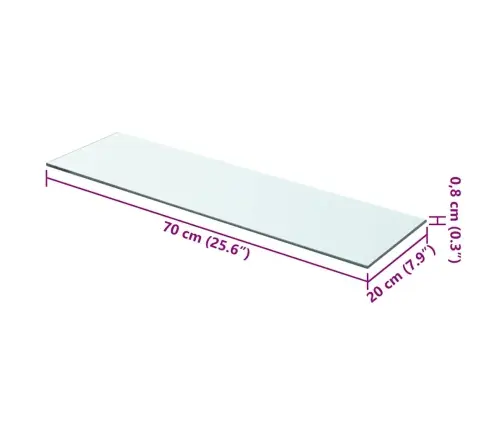 Riiulid, 2 Klaasist Paneeli, Läbipaistvad, 70 X 20 Cm