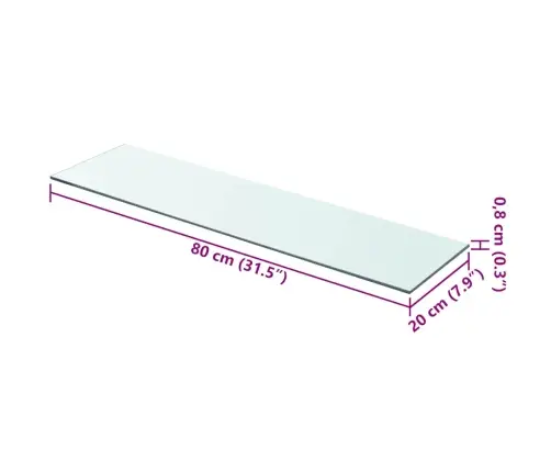 Stikla Plauktu Paneļi, 2 Gab., 80X20 Cm, Caurspīdīgi Vidaxl