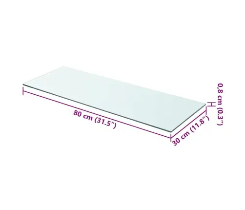 Stikla Plauktu Paneļi, 2 Gab., 80X30 Cm, Caurspīdīgi Vidaxl