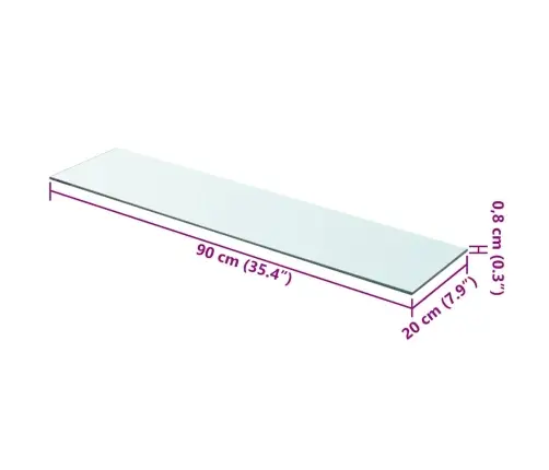 Stikla Plauktu Paneļi, 2 Gab., 90X20 Cm, Caurspīdīgi Vidaxl