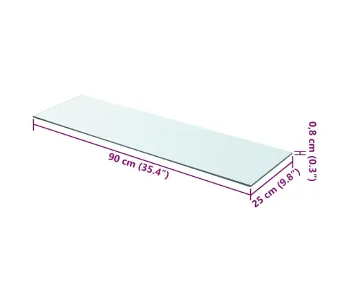 Riiulid 2 Klaasist Paneeli 90 X 25 Cm