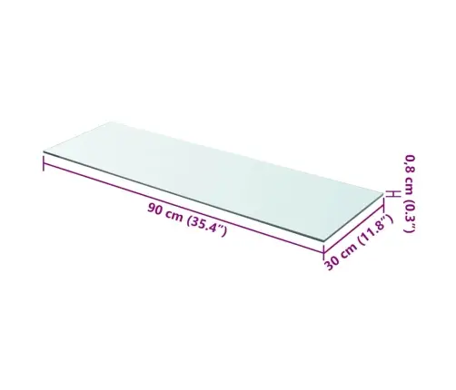 Stikla Plauktu Paneļi, 2 Gab., 90X30 Cm, Caurspīdīgi Vidaxl