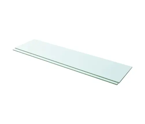 Riiulid, 2 Klaasist Paneeli, Läbipaistvad, 100 X 25 Cm