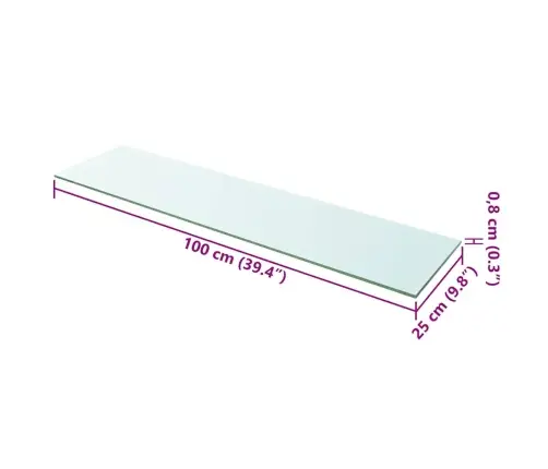 Riiulid, 2 Klaasist Paneeli, Läbipaistvad, 100 X 25 Cm