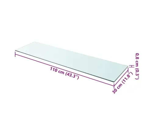 Lentynos, 2Vnt., Skaidrios, 110X30cm Stiklo Plokštė (243851X2)