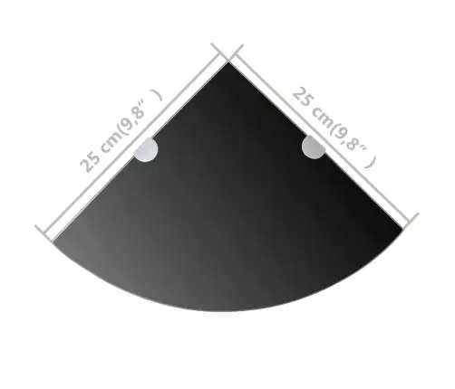 Stūra Plaukti Ar Hromētiem Turētājiem, 2 Gab., 25X25 Cm, Stikls Vidaxl