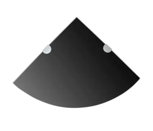 Stūra Plaukti Ar Hromētiem Turētājiem, 2 Gab., 35X35 Cm, Stikls Vidaxl