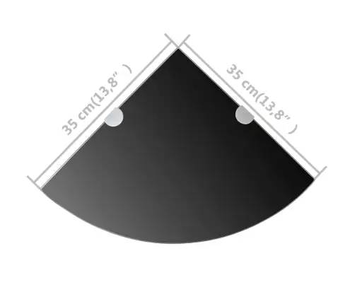 Stūra Plaukti Ar Hromētiem Turētājiem, 2 Gab., 35X35 Cm, Stikls Vidaxl