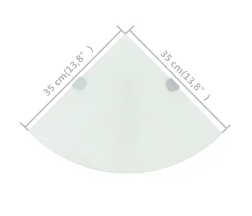 Kampinės Lentynos, 2Vnt., Baltos, 35X35cm Stiklas Kampinės Lentynos, 2Vnt., Baltos, 35X35cm Stiklas