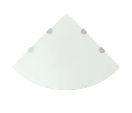 Stūra Plaukti Ar Hromētiem Turētājiem, 2 Gab., 45X45 Cm, Stikls Vidaxl