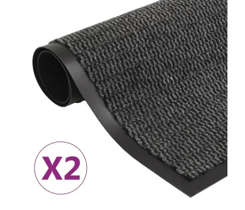 Paklāji, 2 Gab., Taisnstūra Forma, 40X60 Cm, Antracītpelēki Vidaxl