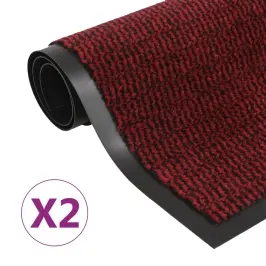 Uksematid 2 Tk, Kandiline, Tupsuline, 40 X 60 cm Punane