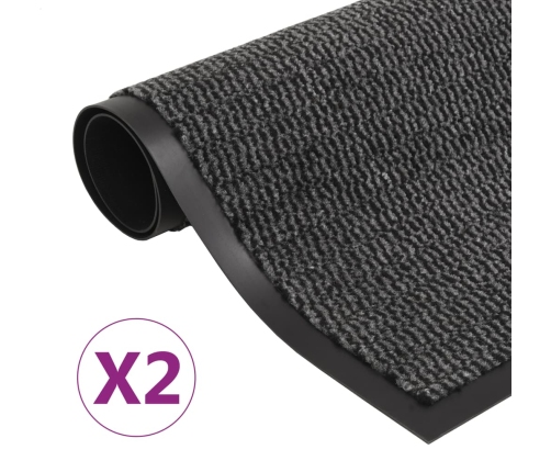 Uksematid 2 Tk, Kandiline, Tupsuline, 80 X 120 cm Antratsiit