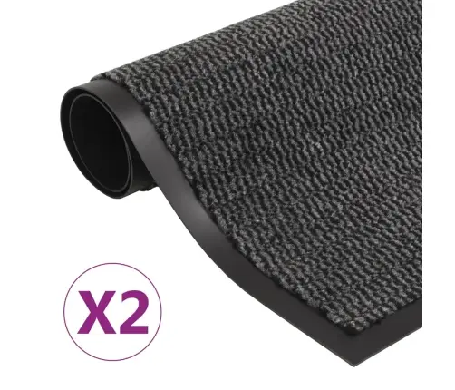 Paklāji, 2 Gab., Taisnstūra Formas, 80X120 Cm, Antracītpelēki Vidaxl