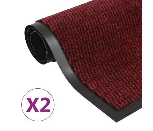 Uksematid 2 Tk, Kandiline, 120 X 180 cm Punane