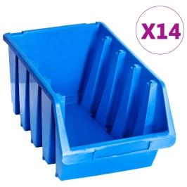 Uzglabāšanas Nodalījumi, 14 Gab., Zila Plastmasa Vidaxl