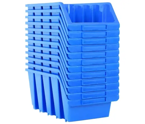 Sudedamos Sandėliavimo Dėžės, 14Vnt., Mėlynos, Plastikas