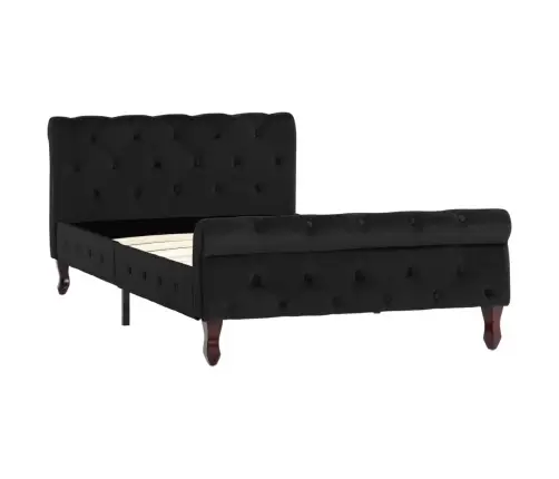 Voodiraam, Must, Samet, 100 X 200 Cm