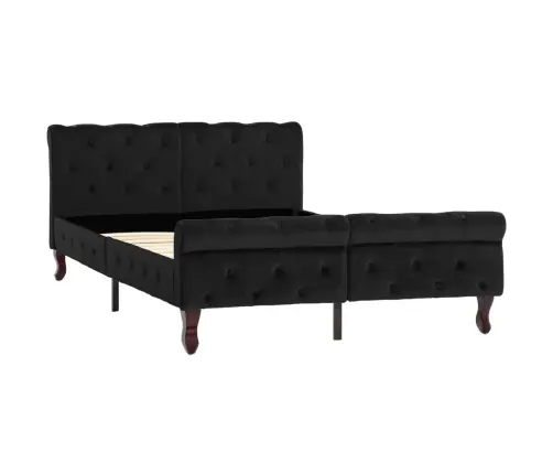Gultas Rāmis, Melns Samts, 120X200 Cm Vidaxl