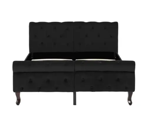 Gultas Rāmis, Melns Samts, 120X200 Cm Vidaxl