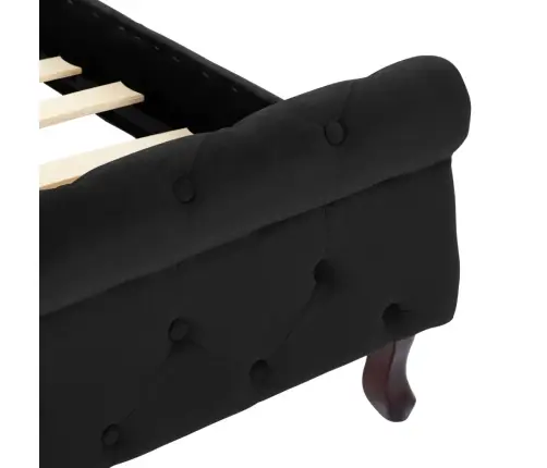 Gultas Rāmis, Melns Samts, 120X200 Cm Vidaxl