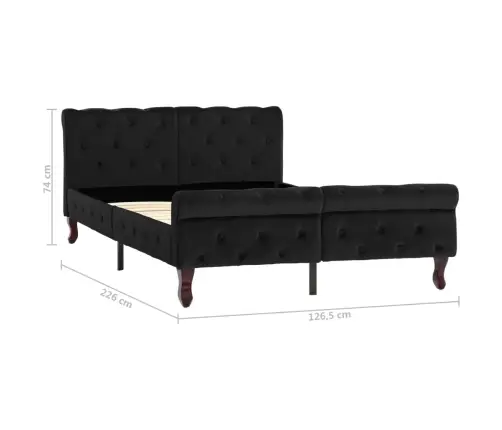 Gultas Rāmis, Melns Samts, 120X200 Cm Vidaxl