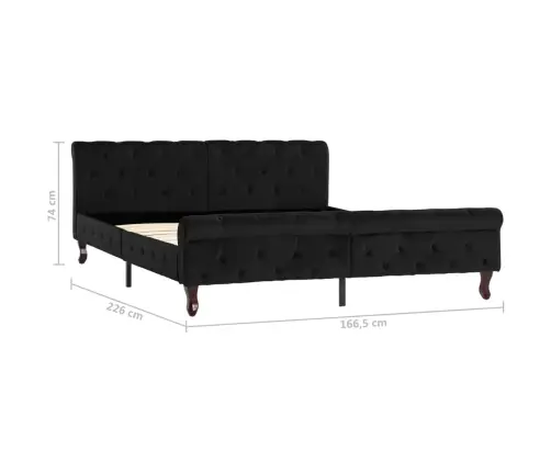 Lovos Rėmas, Juodos Spalvos, 160X200cm Aksomas