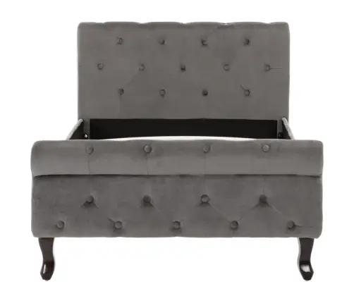 Lovos Rėmas, Pilkos Spalvos, 90X200cm Aksomas