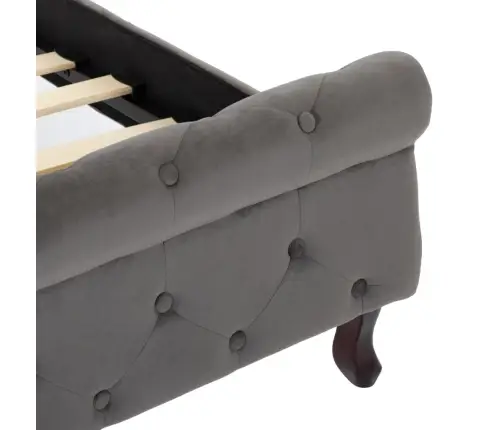 Lovos Rėmas, Pilkos Spalvos, 90X200cm Aksomas