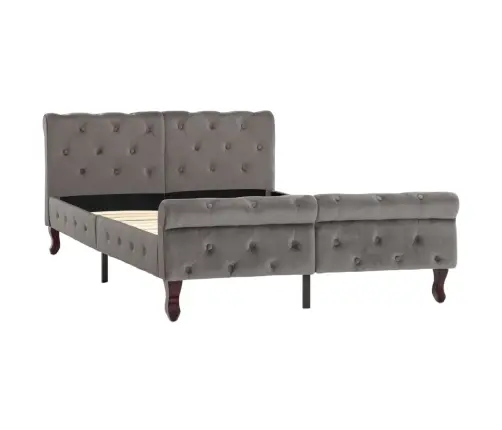 Gultas Rāmis, Pelēks Samts, 120X200 Cm Vidaxl