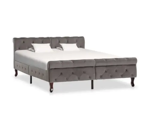 Gultas Rāmis, Pelēks Samts, 140X200 Cm Vidaxl