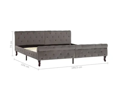 Gultas Rāmis, Pelēks Samts, 180X200 Cm Vidaxl