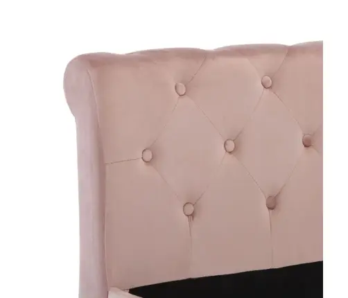 Gultas Rāmis, Rozā Samts, 120X200 Cm Vidaxl