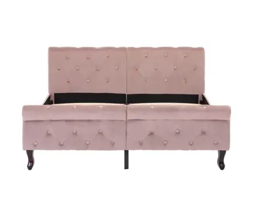 Gultas Rāmis, Rozā Samts, 140X200 Cm Vidaxl