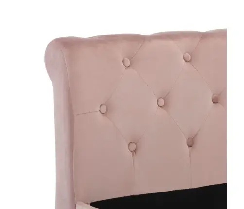 Gultas Rāmis, Rozā Samts, 140X200 Cm Vidaxl