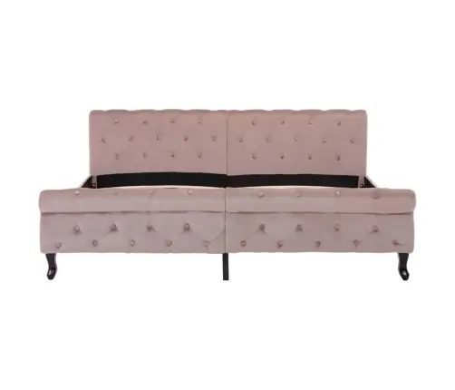 Voodiraam, Roosa, Samet, 180 X 200 Cm