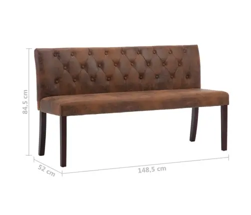 Sols, 148,5 Cm, Brūna Mākslīgā Zamšāda Vidaxl