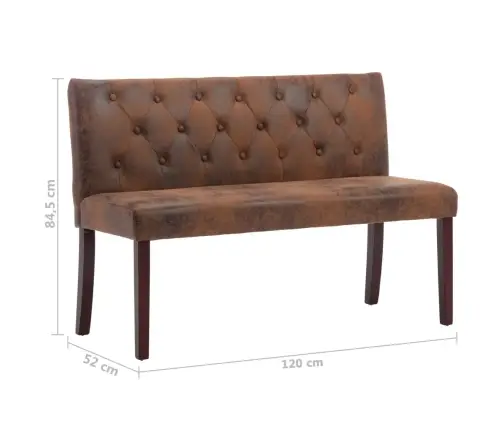 Sols, 120 Cm, Brūna Mākslīgā Zamšāda Vidaxl