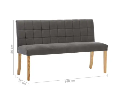 Sols, 140 Cm, Pelēks Samts Vidaxl
