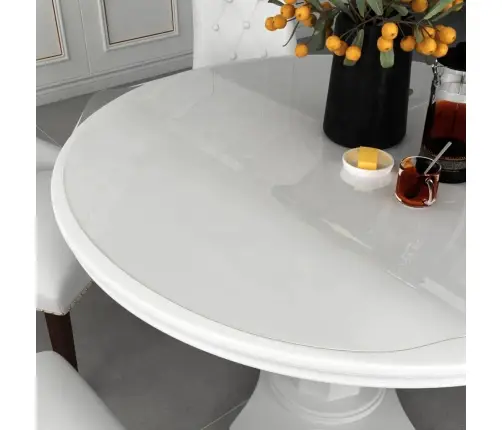 Galda Aizsargsegums, Caurspīdīgs, Ø110 Cm, 2 Mm, Pvc Vidaxl
