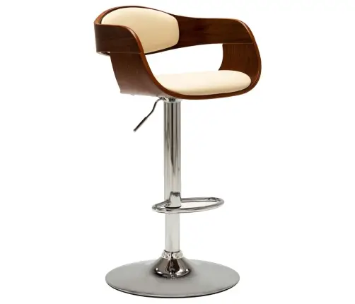 Bāra Krēsli, 2 Gab., Izliekts Koks, Krēmkrāsas Mākslīgā Āda Vidaxl