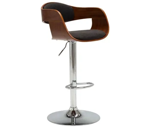 Bāra Krēsli, 2 Gab., Liekts Koks, Pelēks Audums Vidaxl