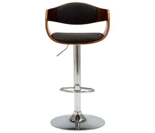 Bāra Krēsli, 2 Gab., Liekts Koks, Pelēks Audums Vidaxl