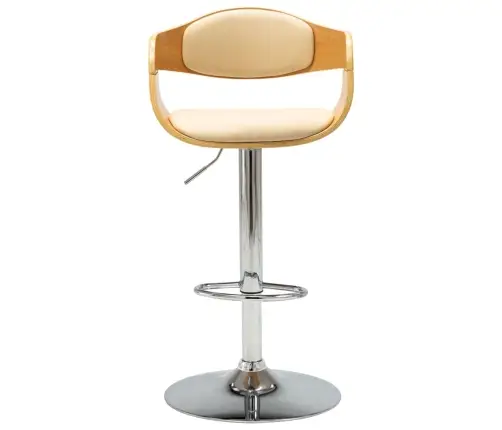 Baaritoolid 2 Tk, Kreemjasvalge, Painutatud Puit Ja Kunstnahk