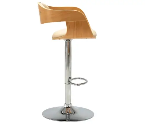 Baaritoolid 2 Tk, Kreemjasvalge, Painutatud Puit Ja Kunstnahk