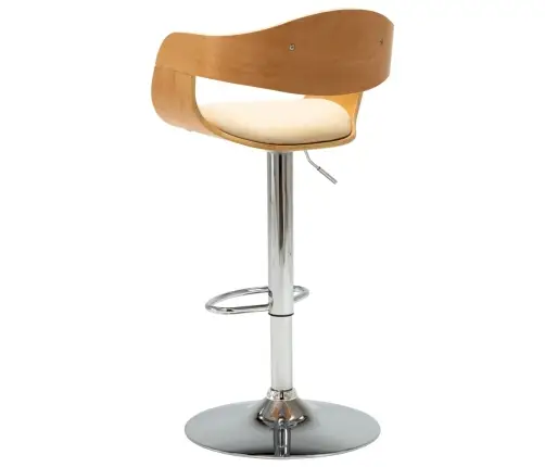 Baaritoolid 2 Tk, Kreemjasvalge, Painutatud Puit Ja Kunstnahk