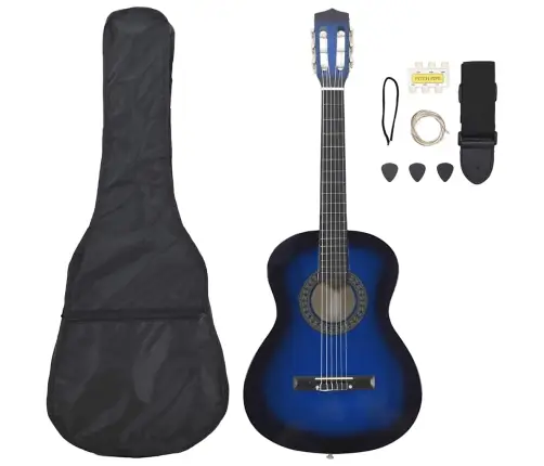8-Daļīga Klasiskā Ģitāra Iesācējiem, Zila, 3/4, 36