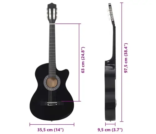 Klasiskā Ģitāra Ar 6 Stīgām, Vesterna Stils, 38