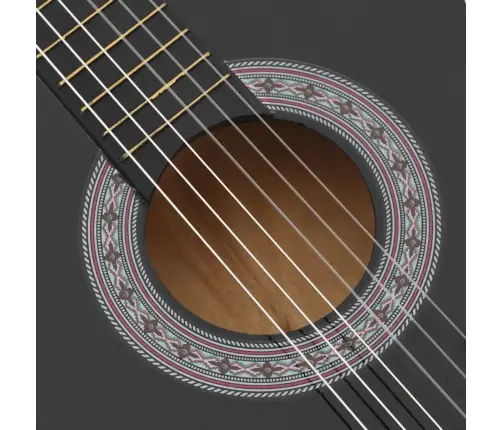 12-Daļīgs Klasiskās Ģitāras Komplekts, Ar 6 Stīgām, Melns, 38